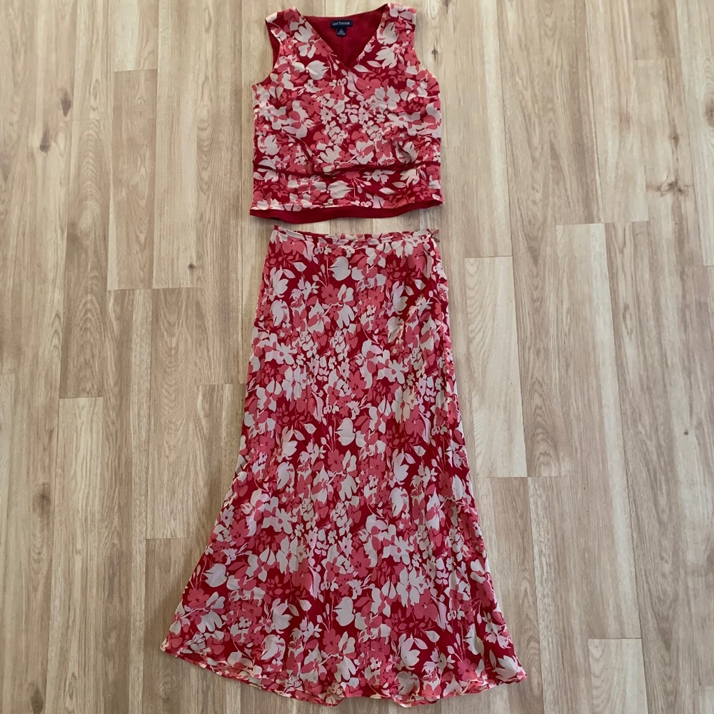 Ann Taylor 2-piece Floral Top and Skirt Set